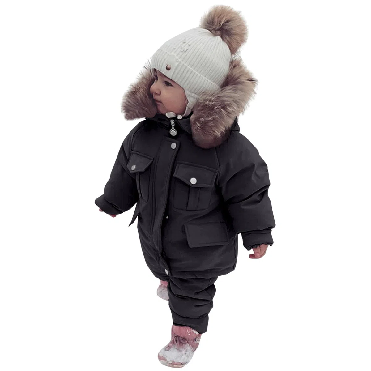 Chaqueta de invierno para mujer corta con bebé niños niños invierno grueso cálido abrigo de plumón con capucha paraks mono conjunto de pantalones traje de nieve chaleco negro hombre
