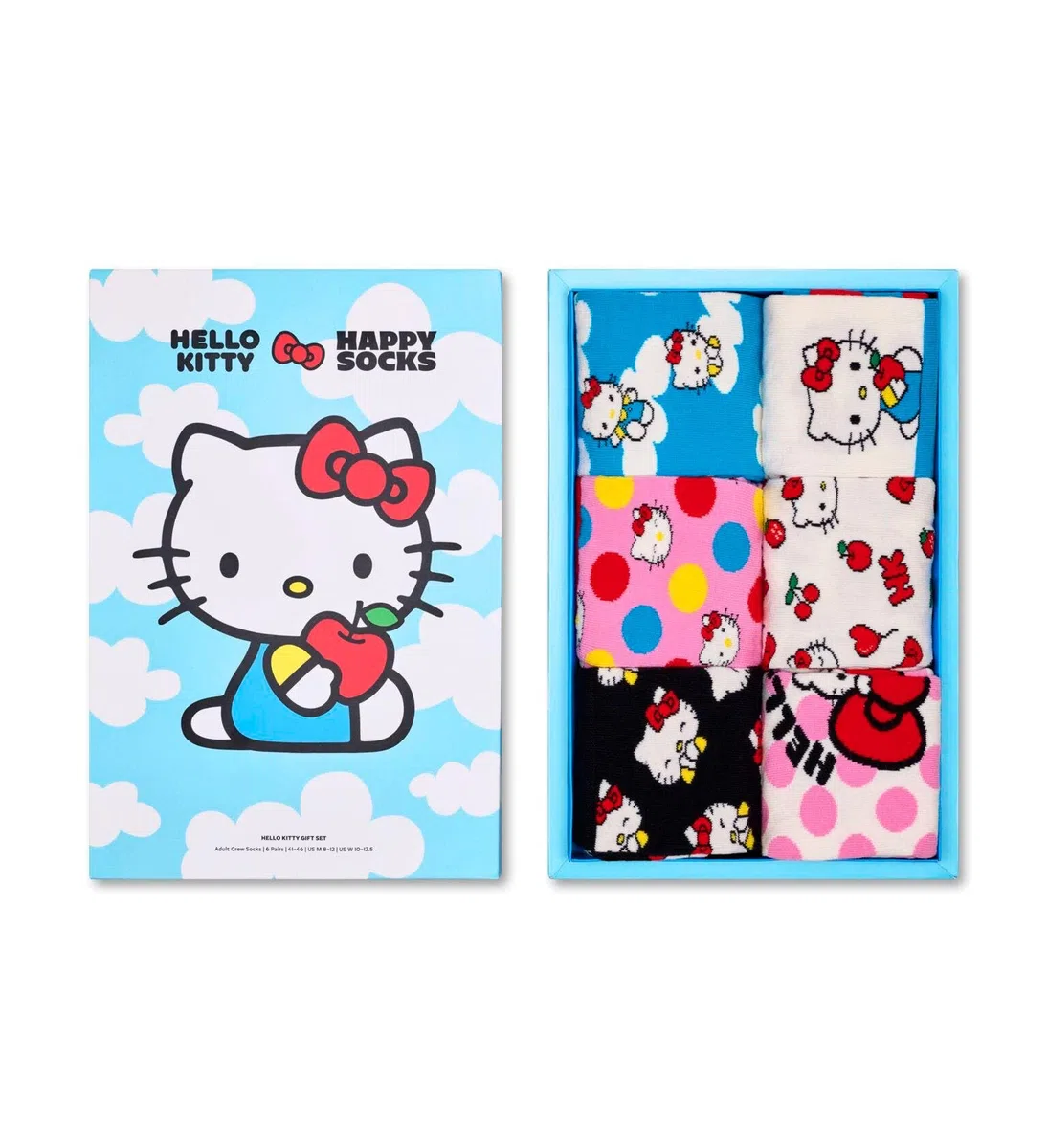 Happy Socks Calcetines de Hello Kitty – Calcetines de colores de algodón con motivos de Hello Kitty, 36-40 y 41-46