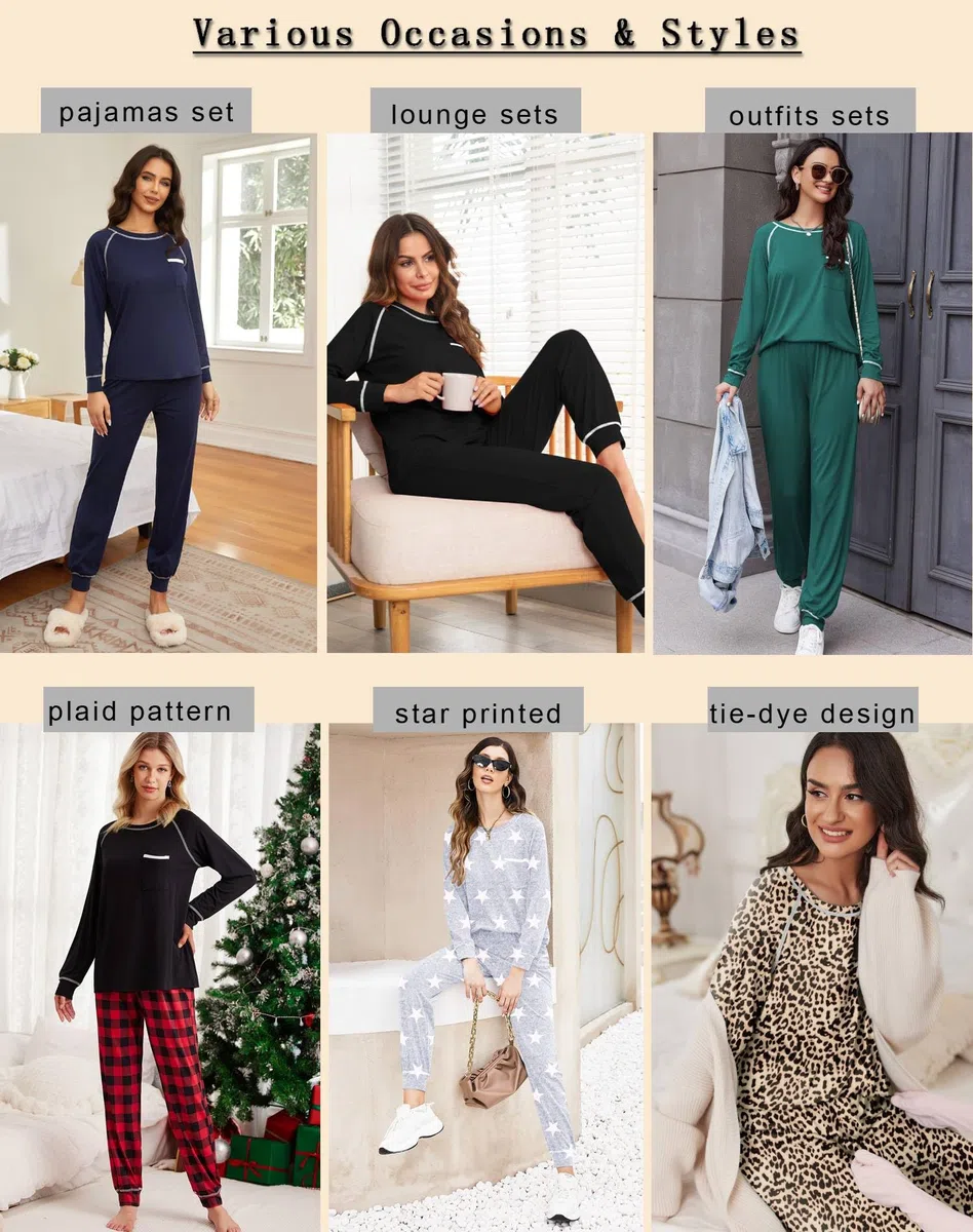 Ekouaer Casual Juego de Pijama para Mujer