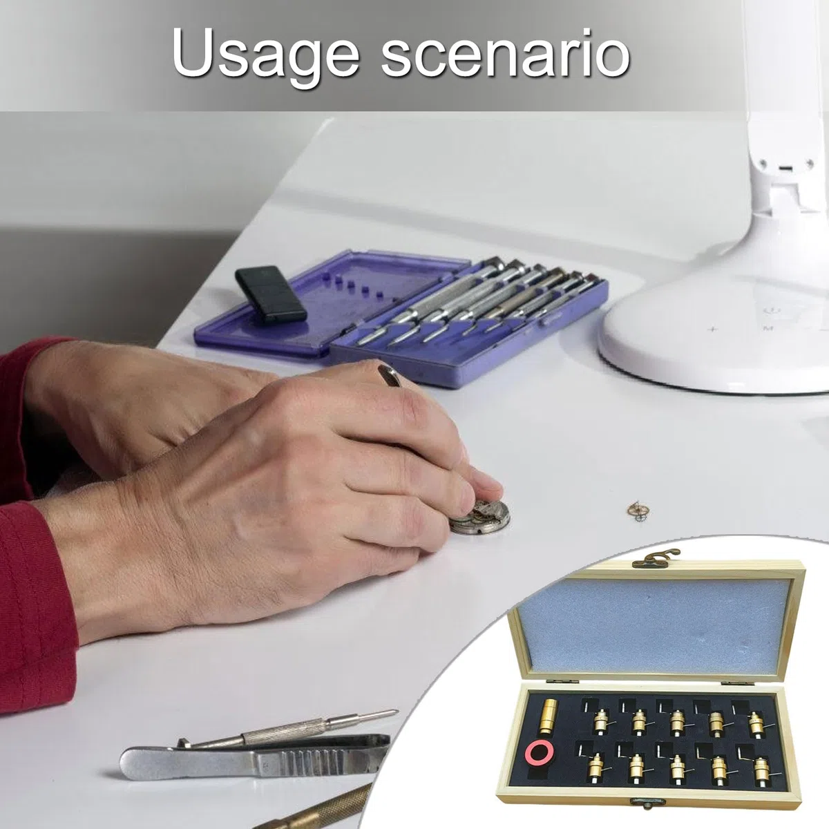 Juego completo de herramientas para reparación de relojes, bobinador de resorte principal, duradero, diseño de metal para aficionados y kit de reparación profesional