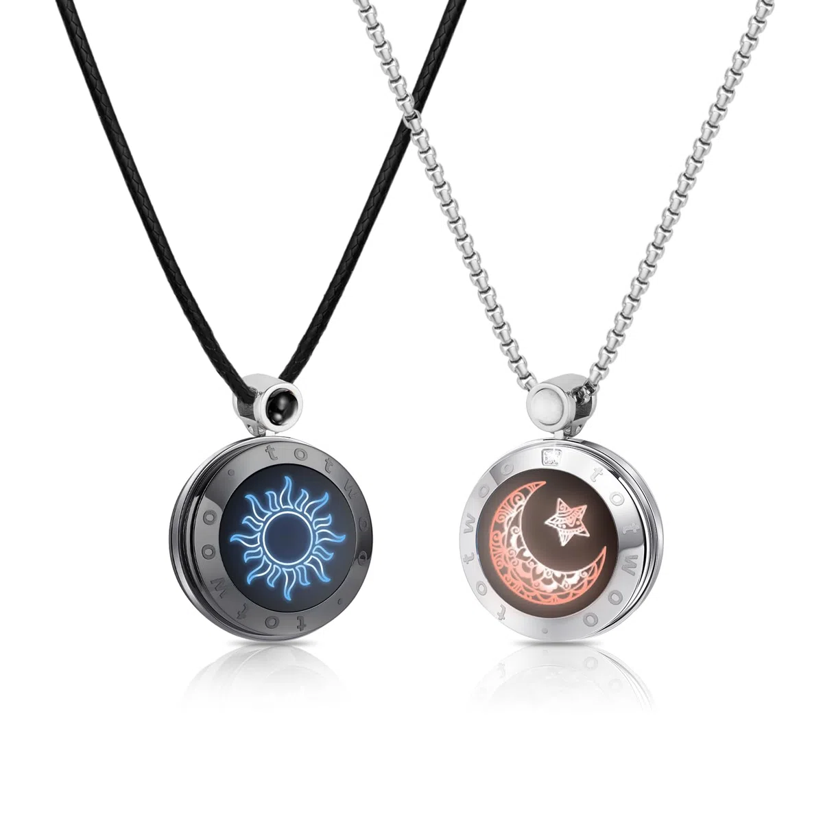 TOTWOO Collares Táctiles para Parejas con Vibración y Luces – Conexión Bluetooth para Relaciones a Distancia – El Regalo Romántico que Acerca los Corazones