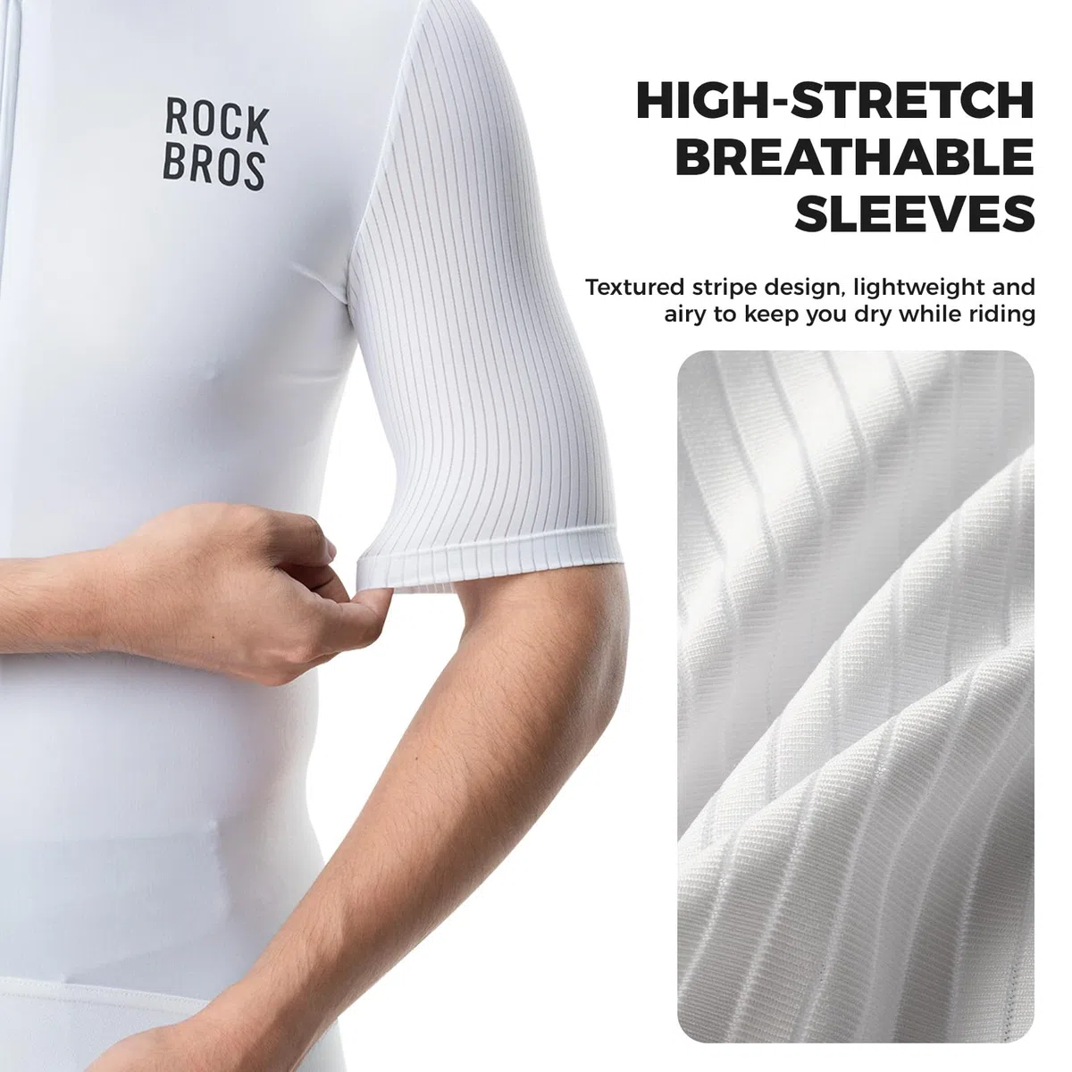 ROCKBROS Maillot Corto Ciclismo para Hombre, Jersey Verano Transpirable, Secado Rápido y Antideslizante, con 3 Bolsillos y Detalles Reflectantes para Carretera MTB
