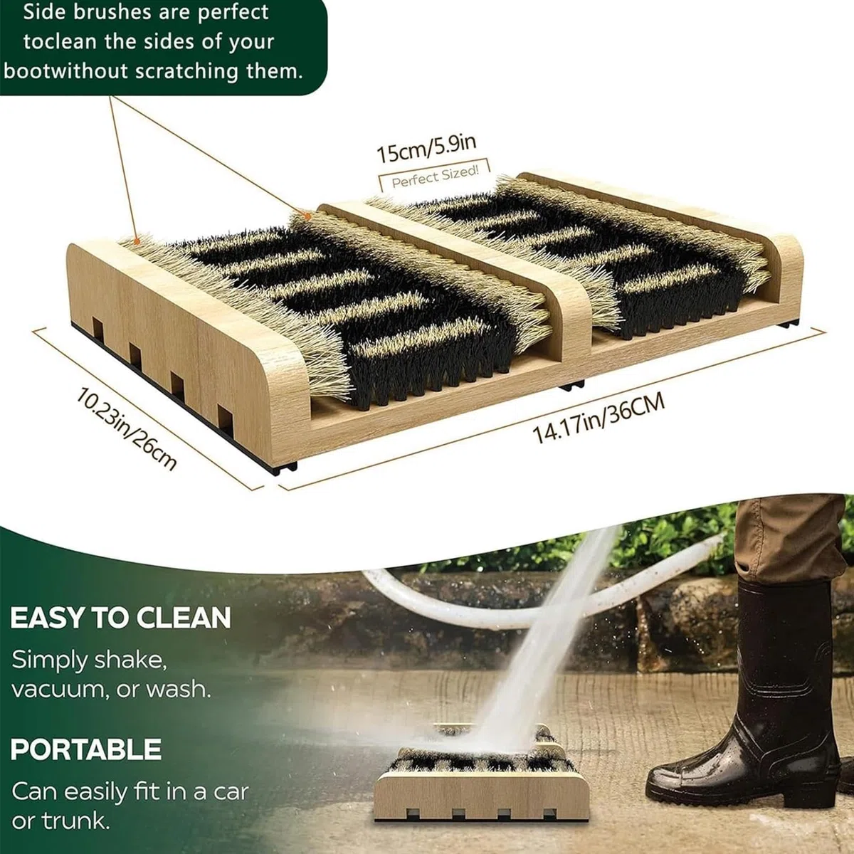 Cepillo para Zapatos para Exteriores, Limpiador De Botas Resistente con Base Estable, Limpia En Profundidad, Elimina La Suciedad, Nieve, Barro Y Arena, Uso para Zapatillas Botas De Lluvia