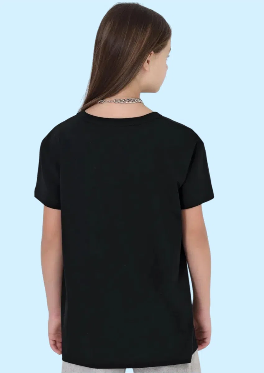 Uniplanet Store Camiseta negra de mezcla de algodón, media manga, ajuste regular, espalda anime, estampado Minato, color negro, negro, 7-8 a�os