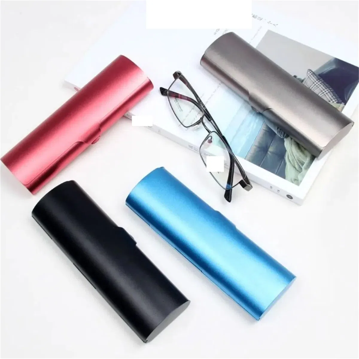 Estuche for gafas esmerilado de aleación aluminio, 2 uds., estuche for sol, caja almacenamiento for pequeñas Para Mujer