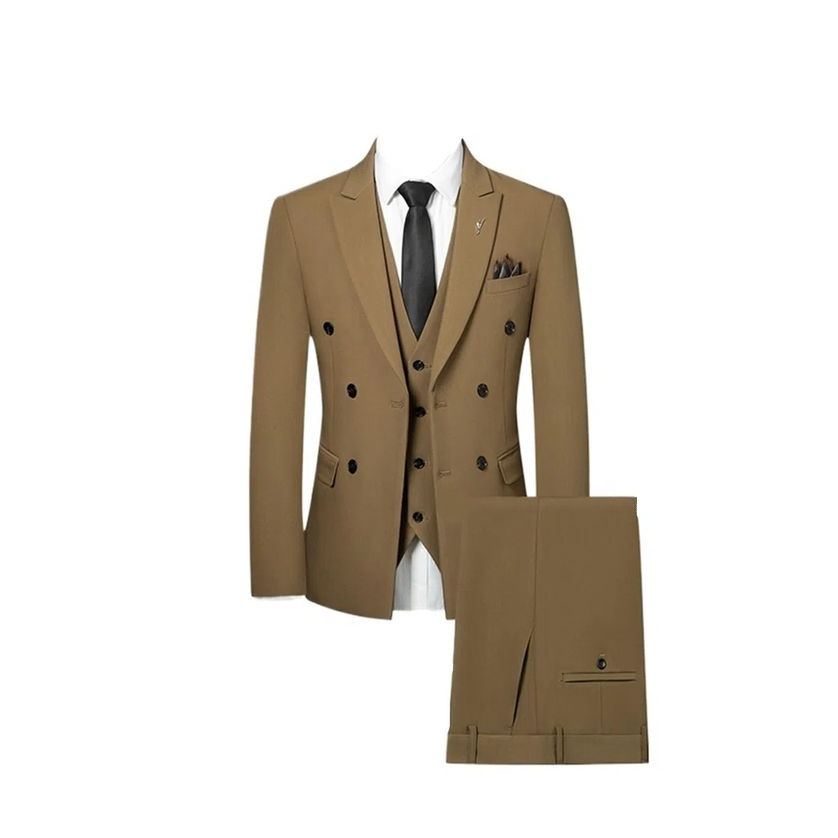 Trajes para Padrinos De Boda Conjunto Informal de Tres Piezas for Novio, Elegante y, Doble Botonadura (Traje + Chaleco + pantalón) para Fiesta(Green,Asian XL is EUR M)
