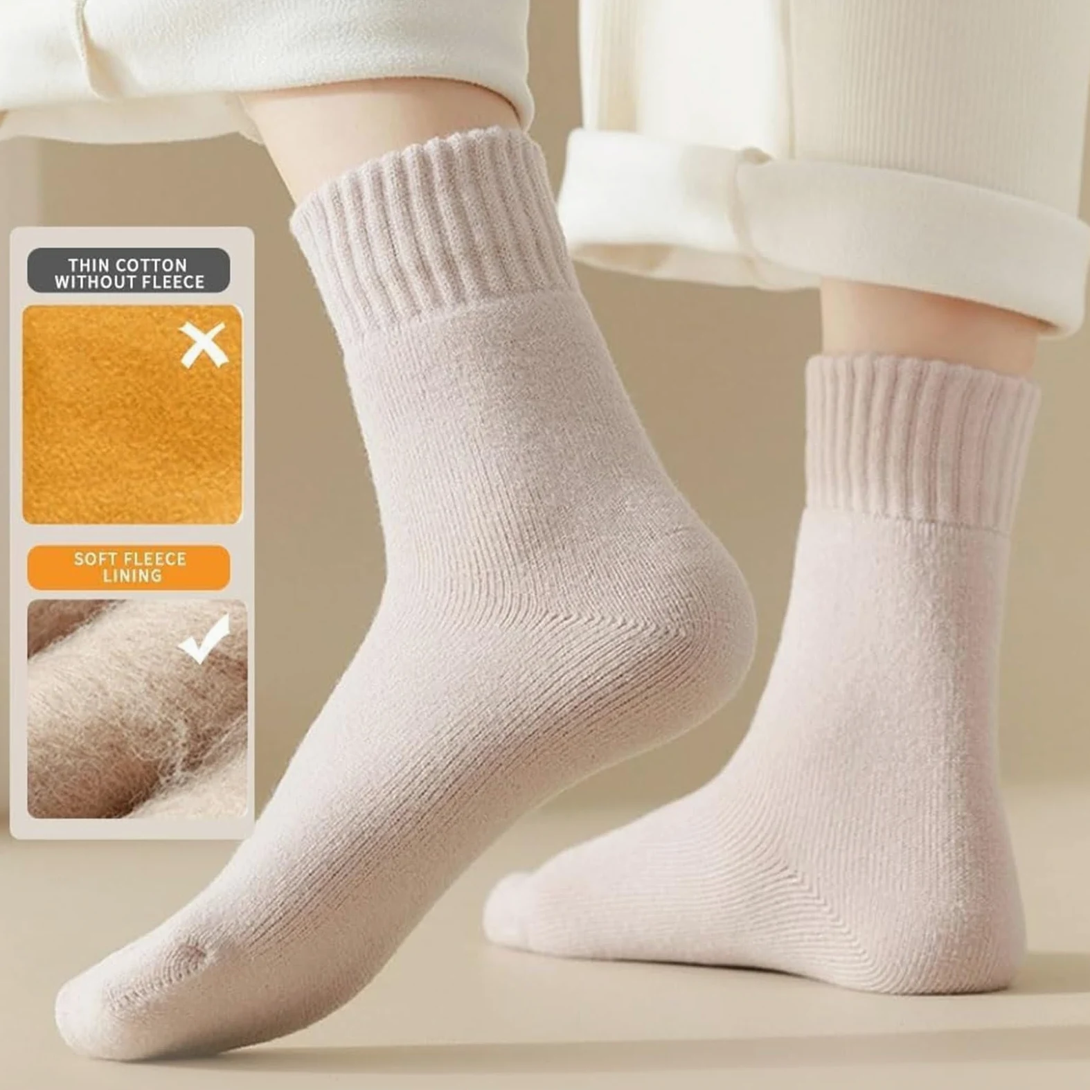 7 pares de calcetines térmicos de invierno, calcetines de lana suave súper gruesos para mujer, calcetines cálidos y transpirables para botas de tripulación para clima frío extremo, 14 pares, Talla