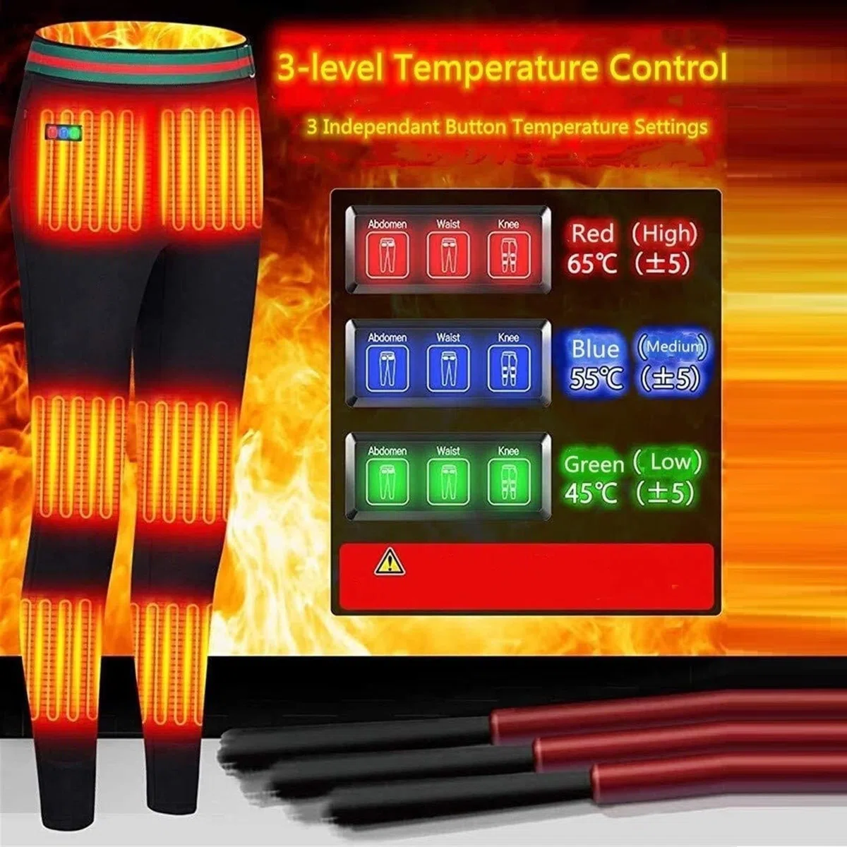 Ropa Interior térmica de Invierno para Hombre, Leggings con Forro Polar USB, Pantalones eléctricos para Senderismo y Acampada.