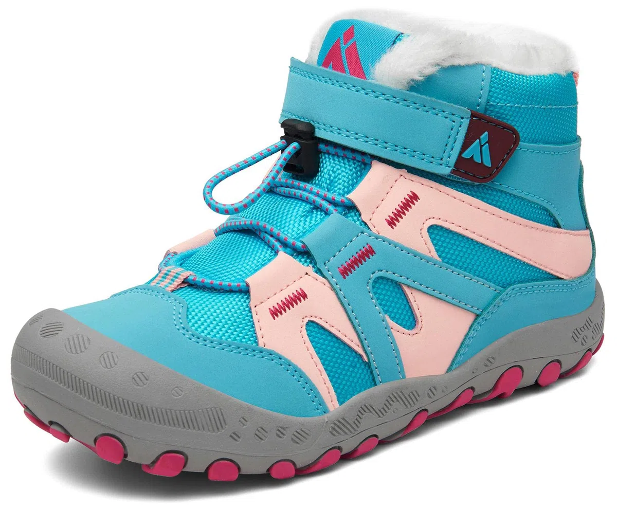 Mishansha Botas de Nieve Niño Botas Antideslizantes, Turquesa 36 | Forro cálido, cierre de autollenado, puntera reforzada, suela con dibujo, colegio, paseos, nieve