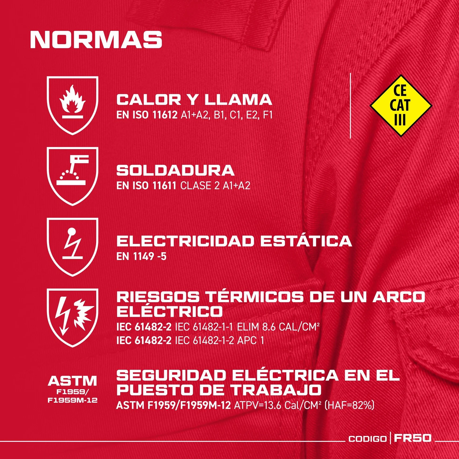 Portwest FR50 Mono Reflectante Resistente a Llamas FR Antiestático a Prueba de Arco 350g Blanco, XL