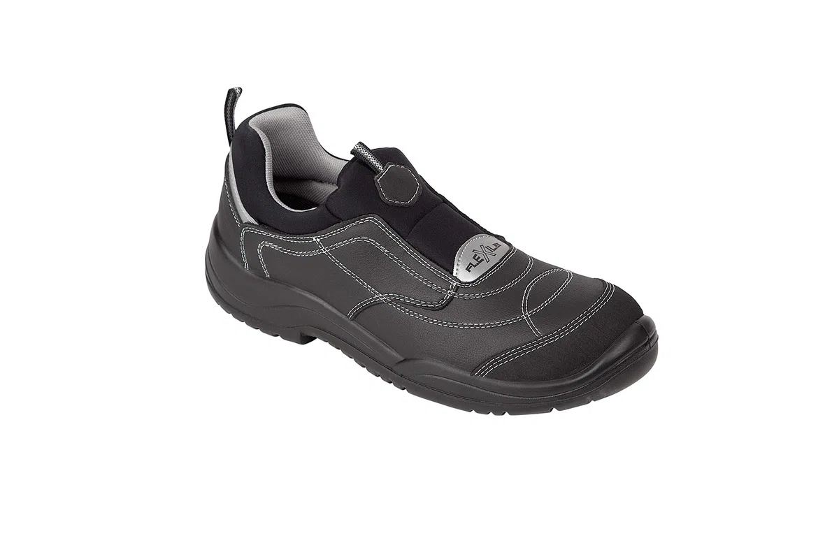 Dian FLEXILE Zapato con Puntera de Seguridad y Plantilla Antiperforación, S1P+SRC, Negro