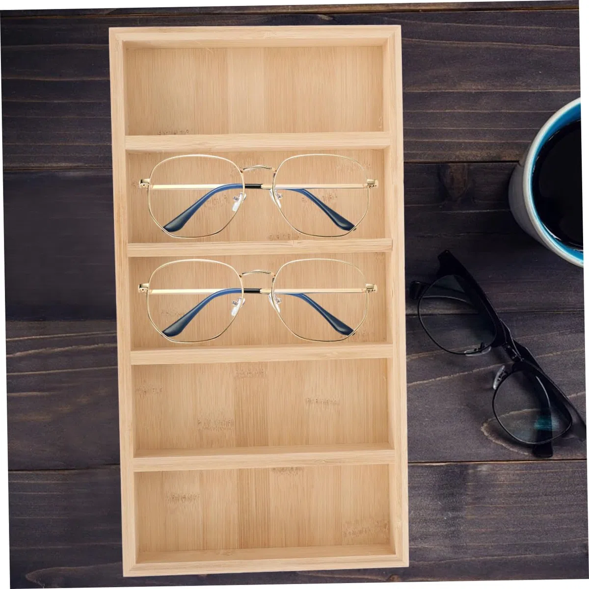 Soporte de Gafas de Sol de Madera Bandeja Creativa para Almacenamiento Estable y Exhibición Elegante Hogar o Tiendas