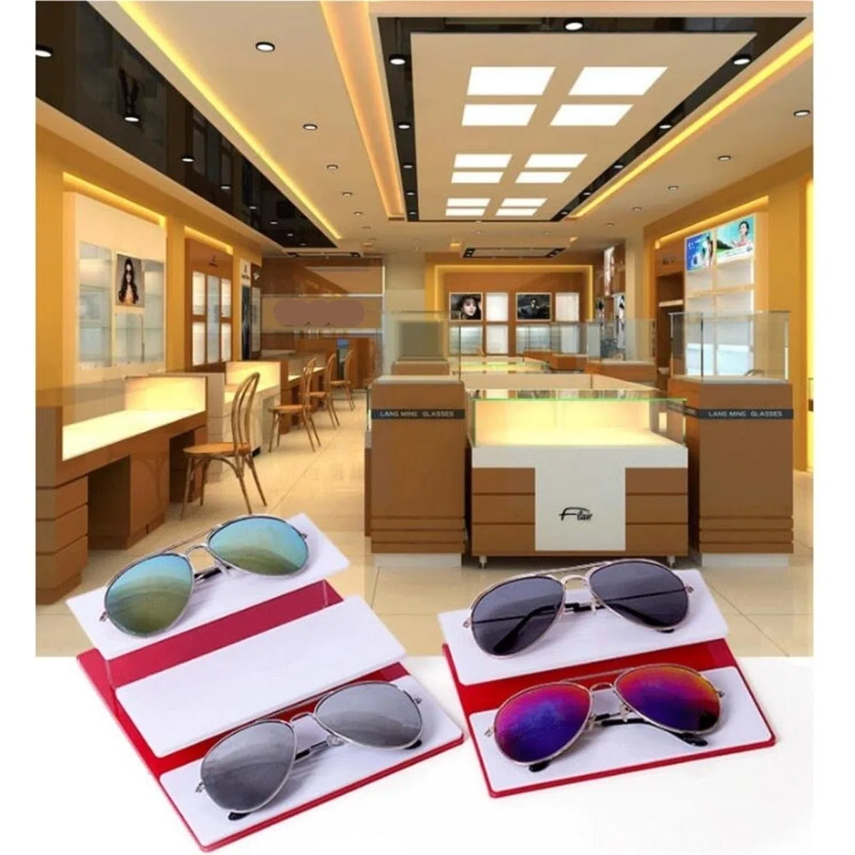 Organizador para Gafas De Sol Estante de exhibición for Gafas de Sol, Soporte de Muestra for joyería, Soporte for Pulsera de Escritorio, escaparate de Collares(Three Tiers)
