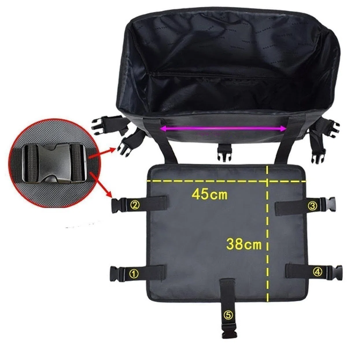 Yajuyi Organizador de Maletas Bolsa Organizador de Viaje Portátil Arnés Ajustable Compartimiento Grande Bolsillo Frontal Impermeable para Familias