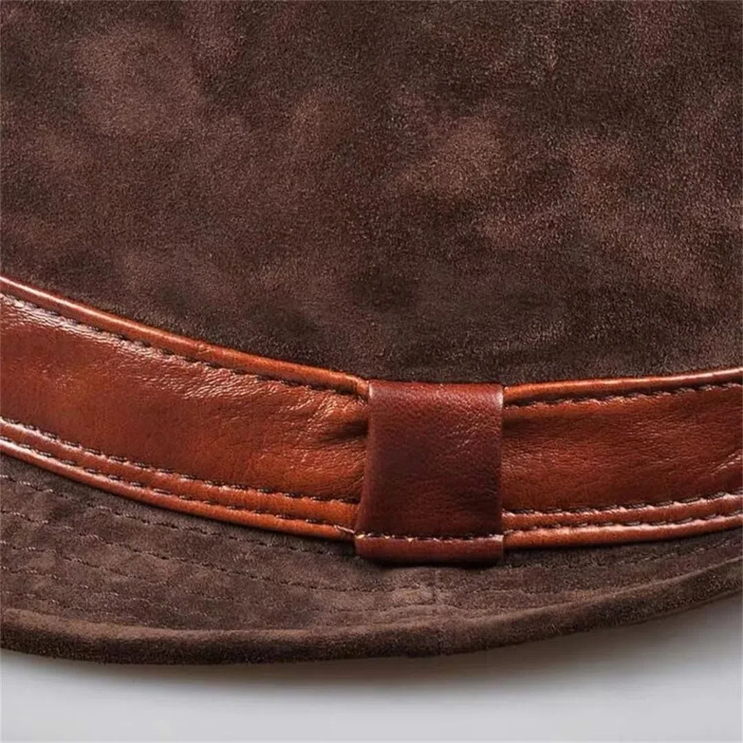 Sombreros de invierno para hombre, de piel auténtica, para hombres y mujeres, estilo británico, de ala ancha