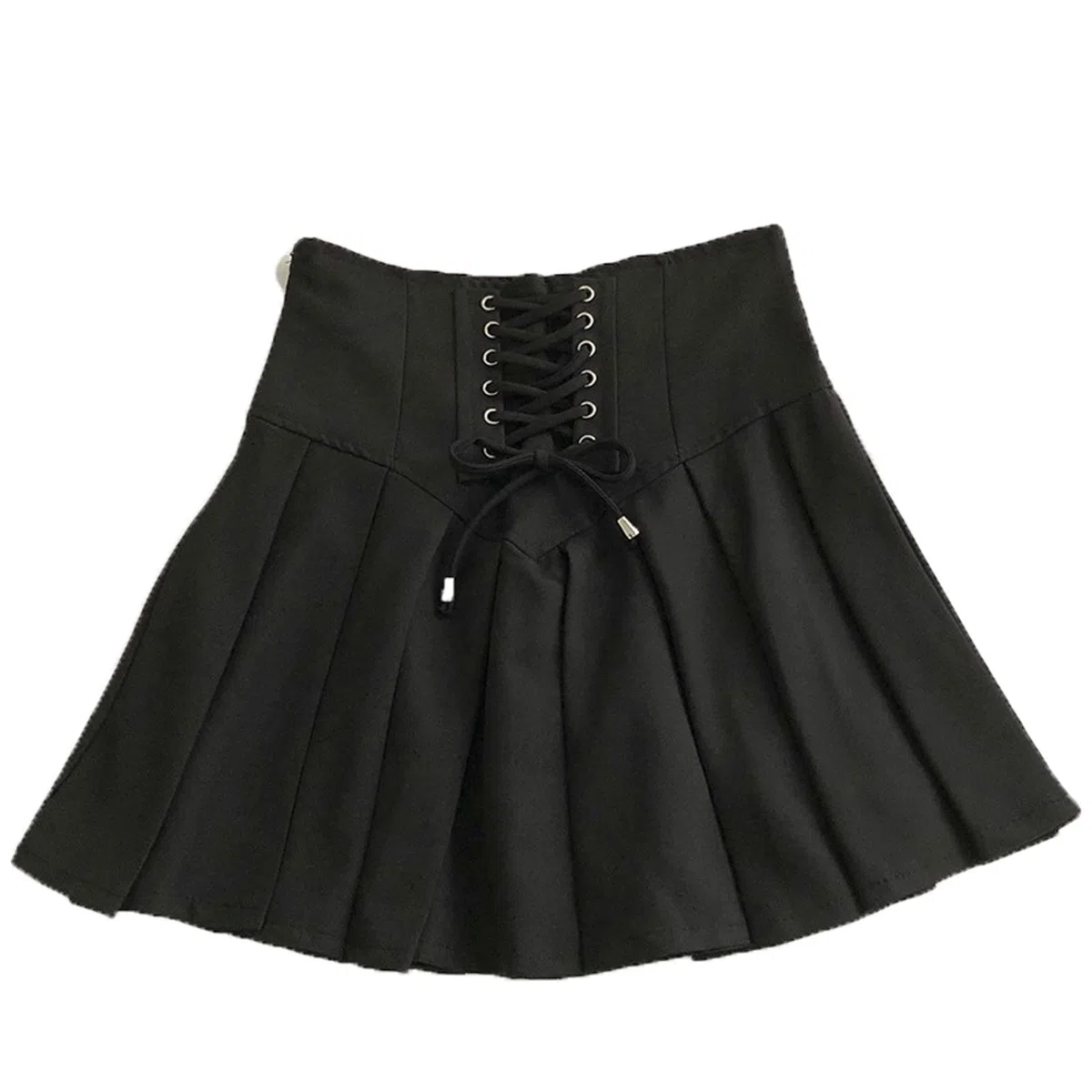 Falda de moda con lazo cruzado de cintura alta para mujer, falda casual de verano, línea A, mini plisado
