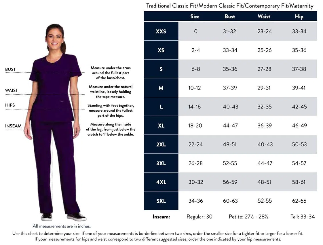 Cherokee Conjunto de uniforme médico para hombres y mujeres de ajuste tradicional con cuello en V 4777 con pantalón cargo con cordón de tiro natural 4100