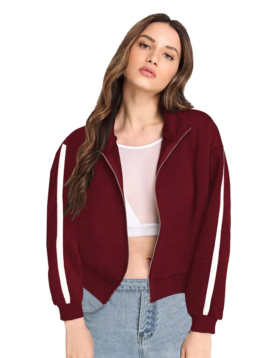 Fabricorn Sudadera elegante negra lisa para mujer (negro)