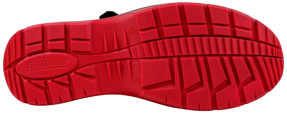 EuroRoutier Hybrid Maine Red Gray, Zapatillas de seguridad certificadas S1 SRC