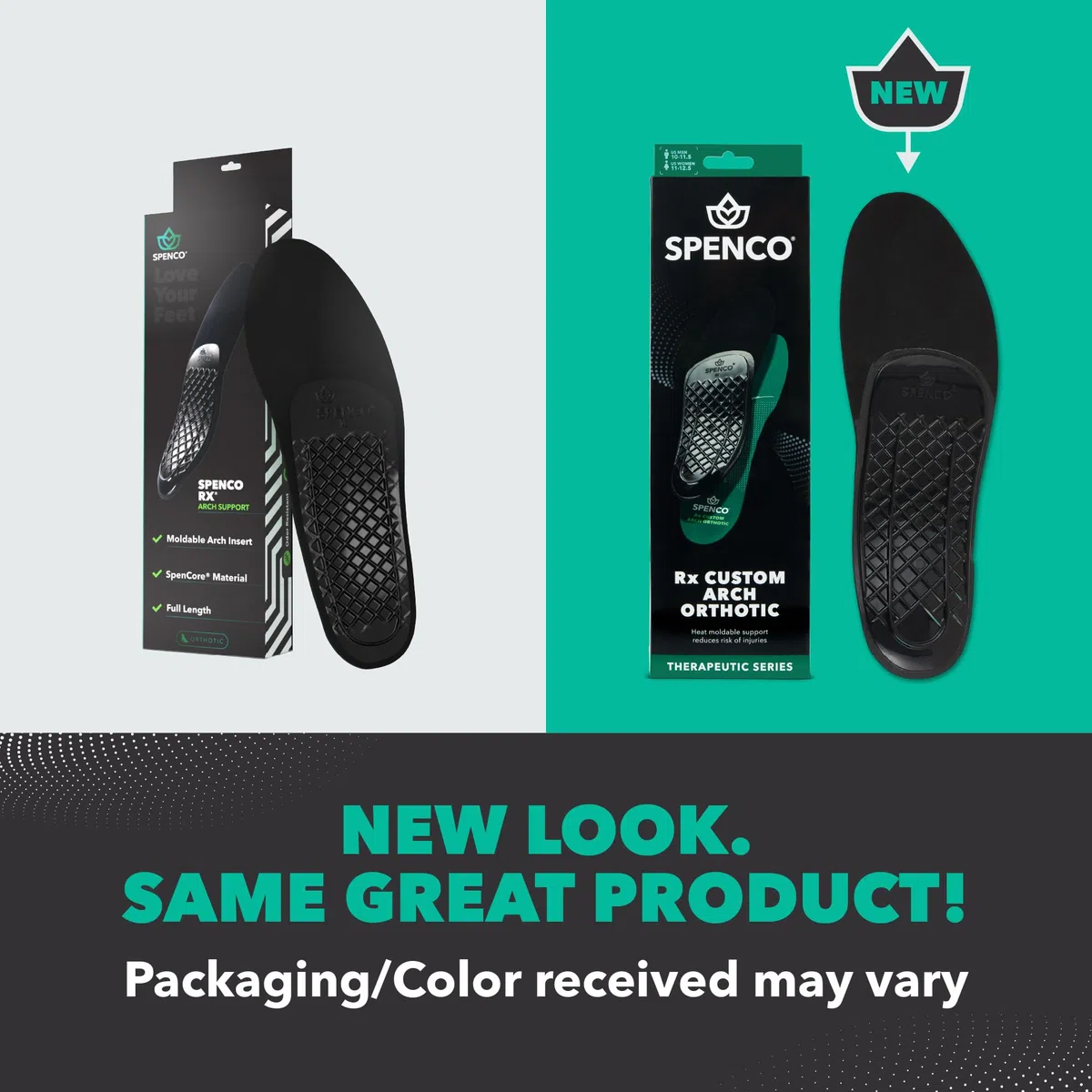 Spenco Rx Orthotic Arch Support - Plantillas de zapatos de longitud completa, para mujer 9-10.5/hombre 8-9.5
