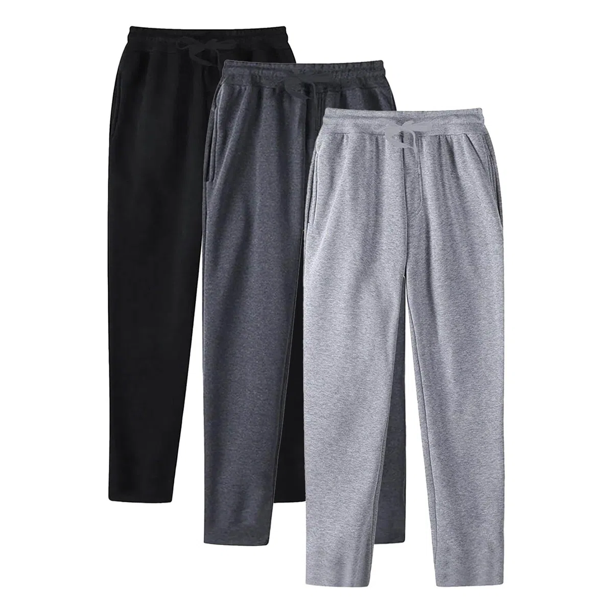3 pantalones de chándal para hombre, pantalones de entrenamiento holgados, pantalones de deporte, pantalones de sudadera, pantalones de ocio cómodos, cintura elástica con cordón para hombres