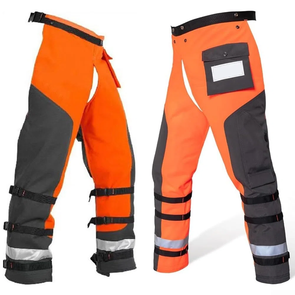 Motosierra protectora de 9 capas con cinturón ajustable y correas de pierna para hombres y mujeres, pantalones de seguridad ligeros estilo delantal para registro, corte y