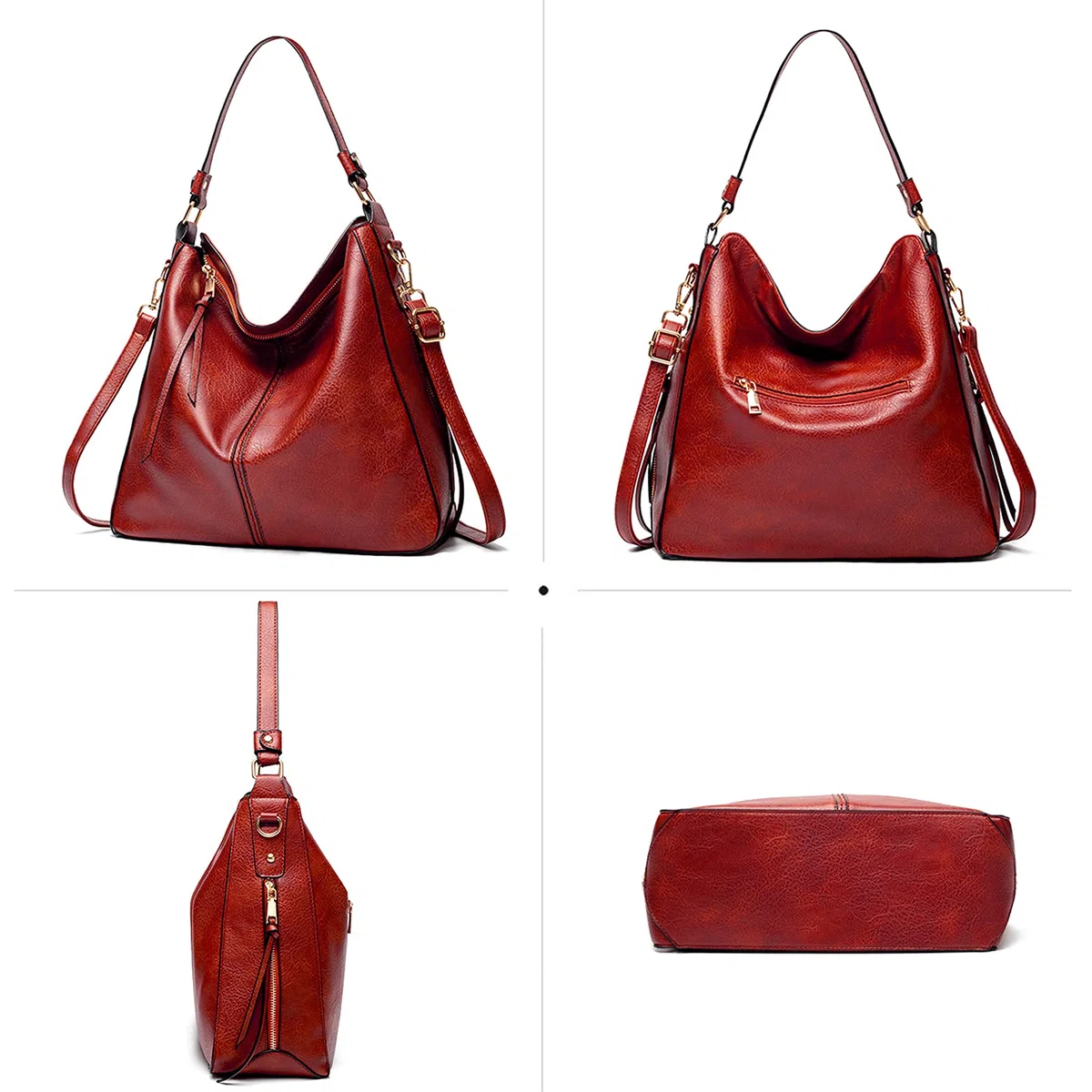 FANDARE Bolsos de Mujer Bolsos Hobo Bolso Bandolera Bolso de Hombro Bolso Tote Cuero PU Bolso Shopper Bolso de Mano Bolso Convertible de Mochila para Trabajo Escuela Viaje Bolsos Cruzados