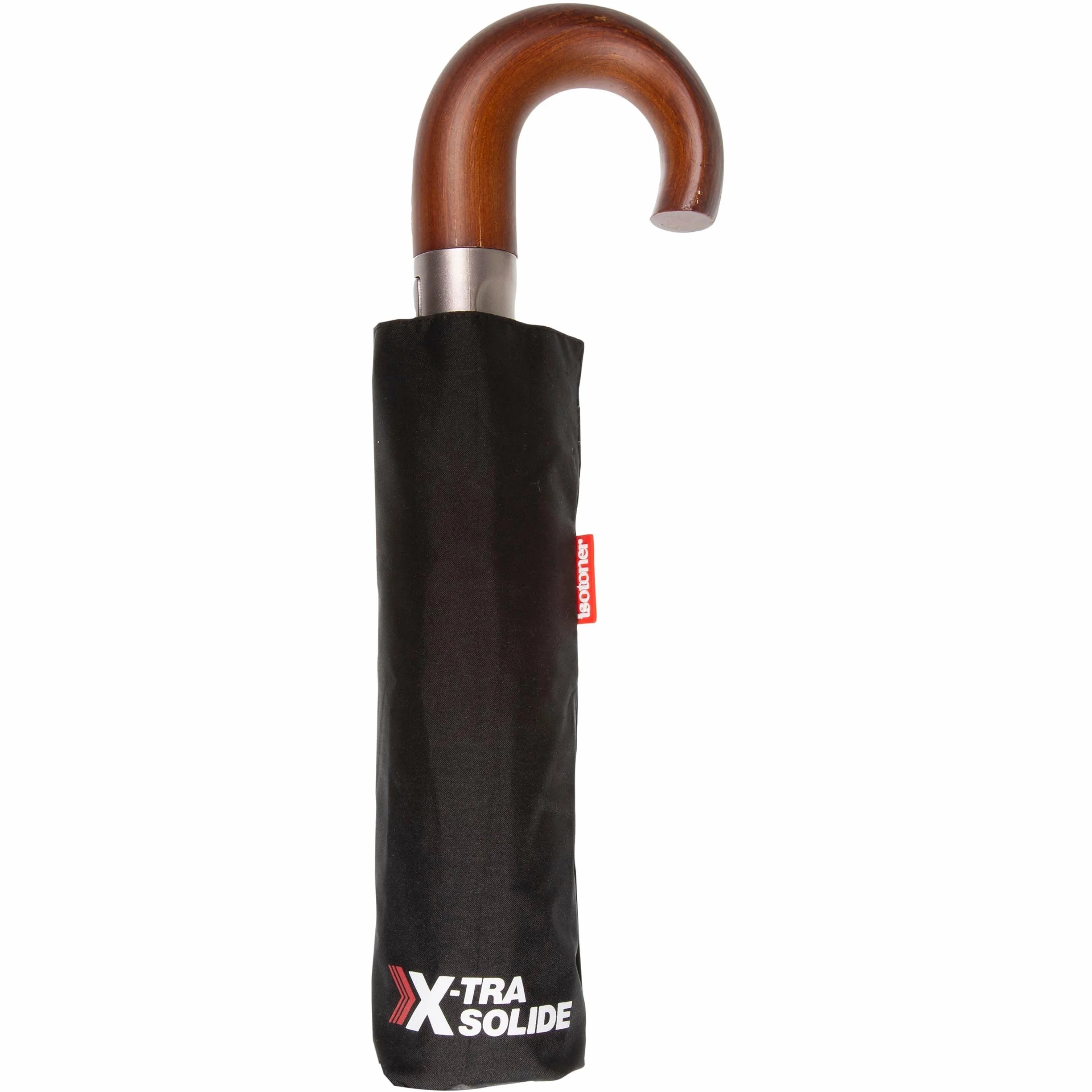 Isotoner Paraguas x-tra sólido, ultra repelente al agua, apertura/cierre automático, Negro , ST