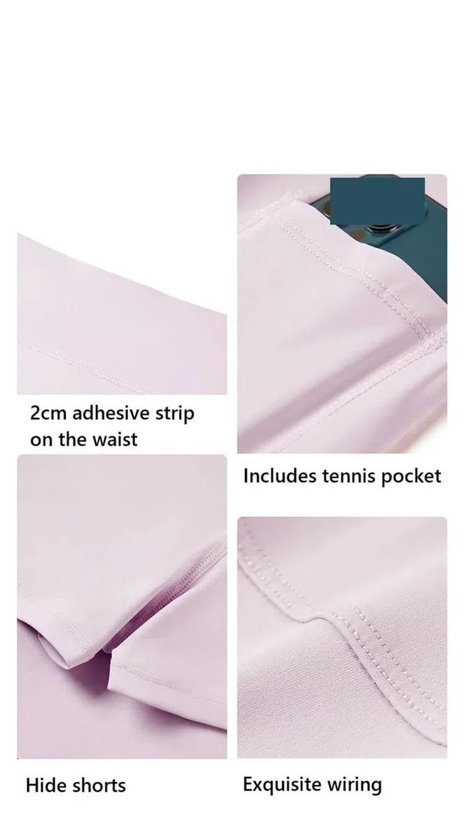 Falda de Tenis Cintura Alta Nailon Spandex for Mujer