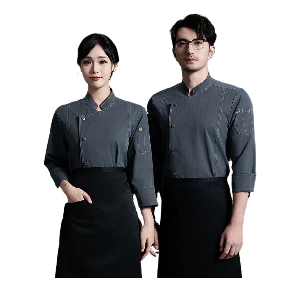 Cocina Uniforme Chaqueta de chef de restaurante, delantal de manga larga, ropa de trabajo de cocina, cafetería, hotel, panadería, uniforme de chef, hombres, mujeres, camarero Para Restaurantes, Cocina