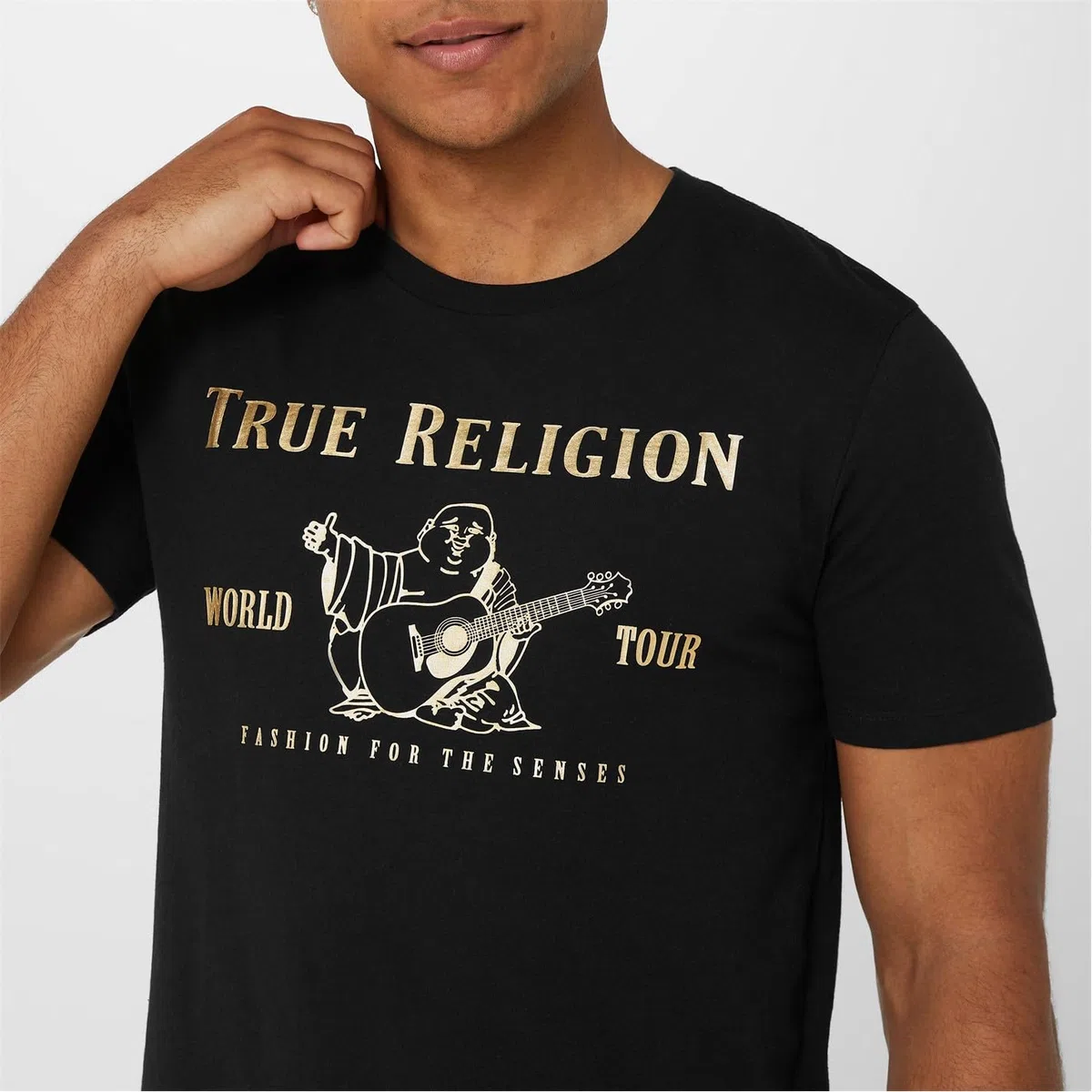True Religion Short Sleeve Metallic Buddha tee T-Shirt Hombre (Pack de 1)