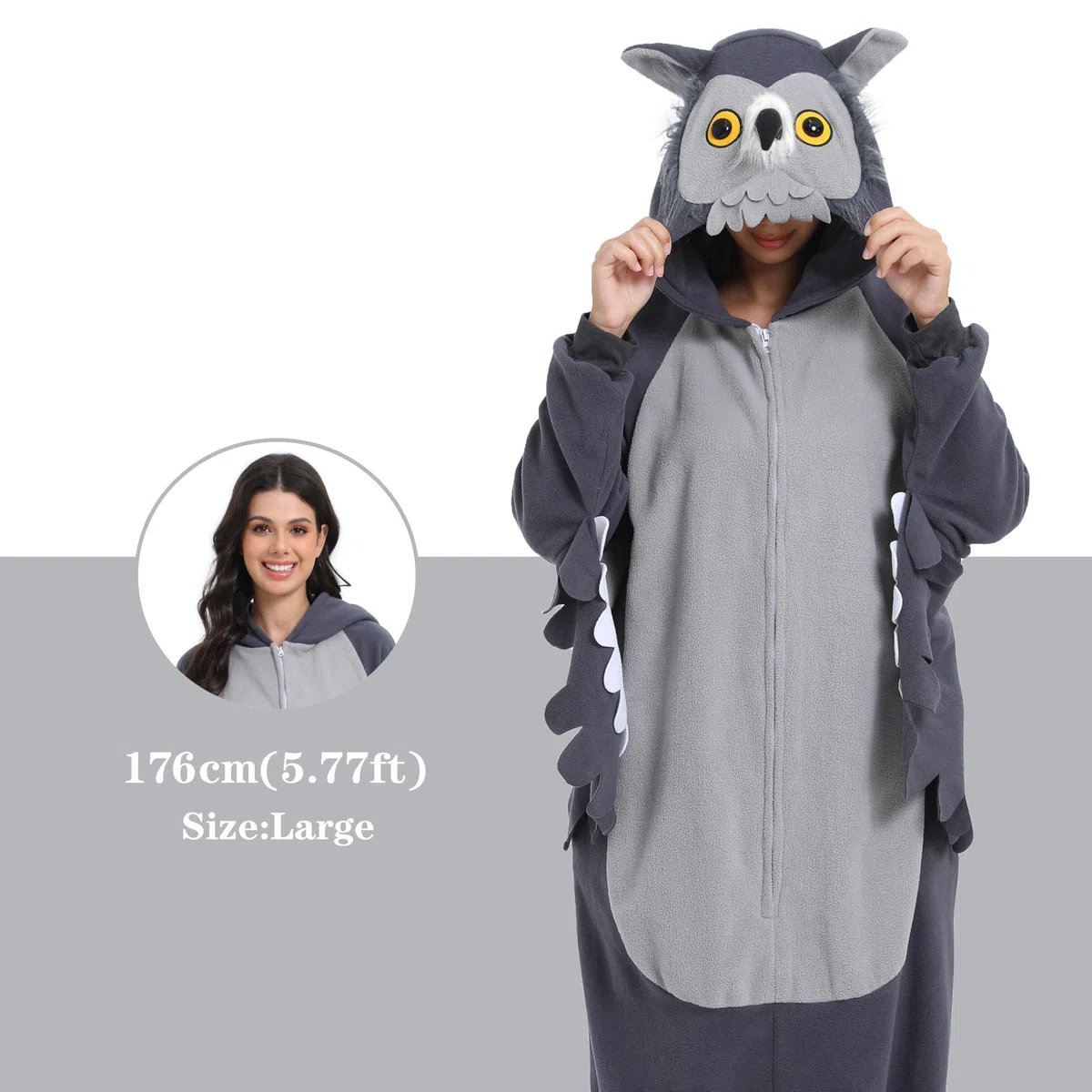 NAITOKE Disfraz de animal para adultos, disfraz de Halloween, pijama de una pieza para mujeres, hombres y adolescentes