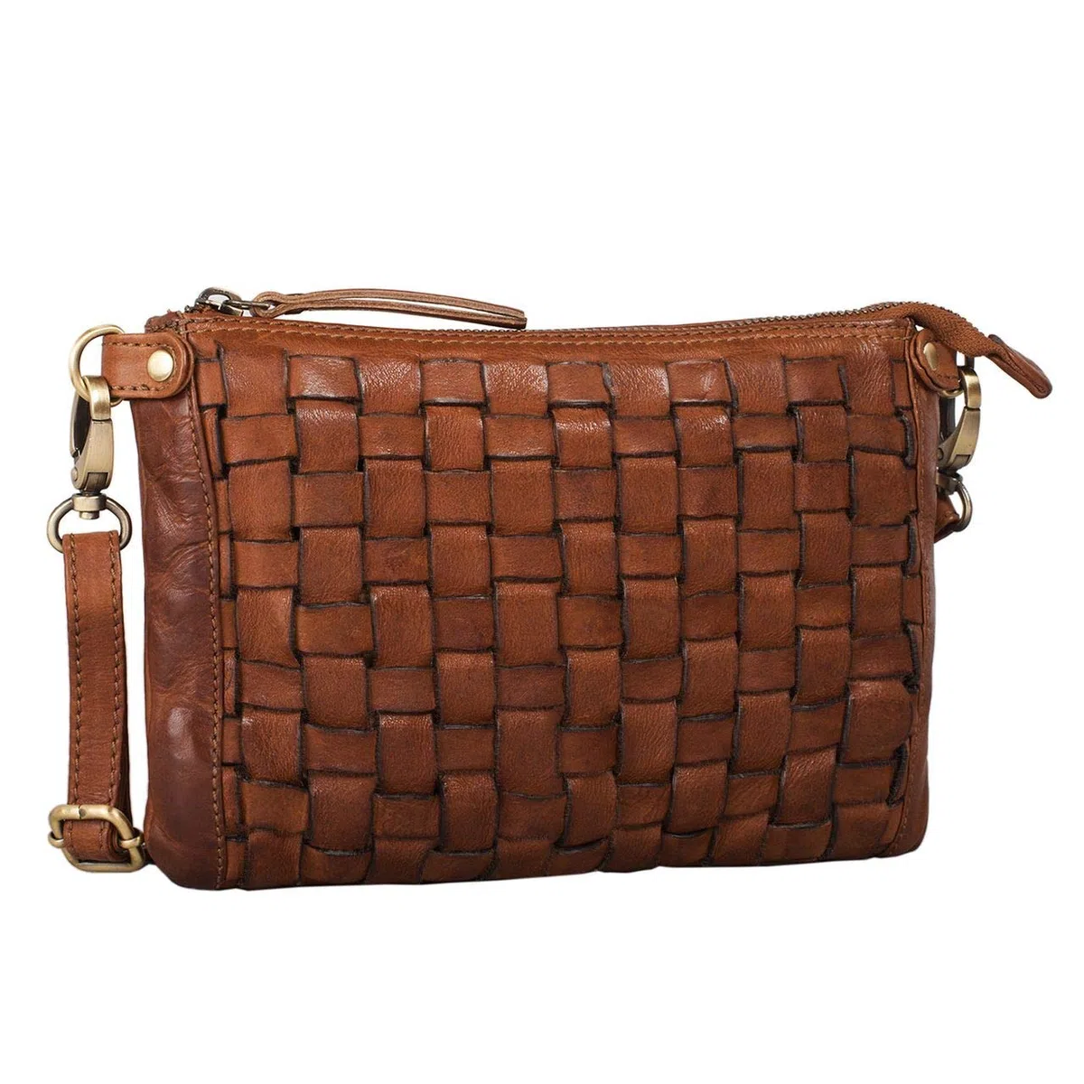 STILORD 'Jana' Bolso mano piel vintage mujer Pequeño bolso bandolera trenzado Bolso mujer para fiesta salir tiempo libre de auténtico cuero