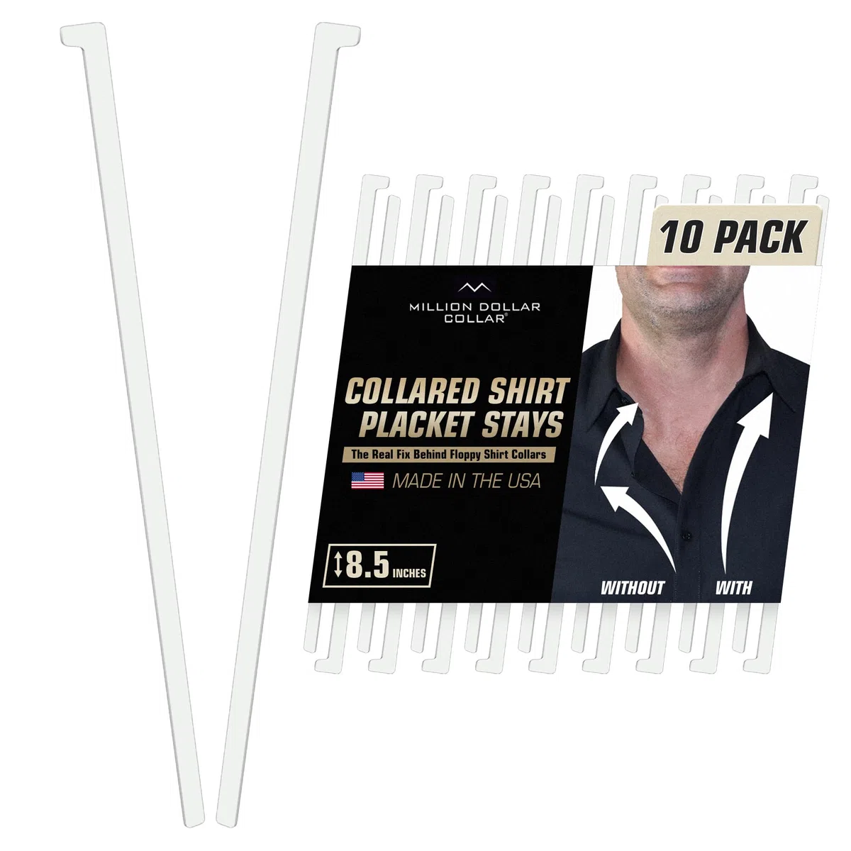 Million Dollar Collar - Patentado - Ballenas para Solapa - 10