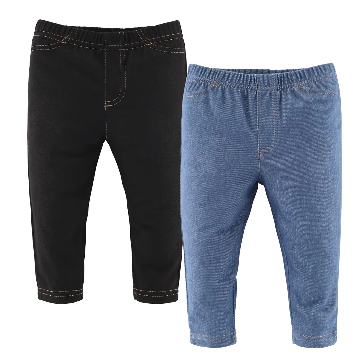 The Peanutshell - Jeggings para bebé para niños y niñas, tela de mezclilla elástica súper suave, unisex, paquete de 4
