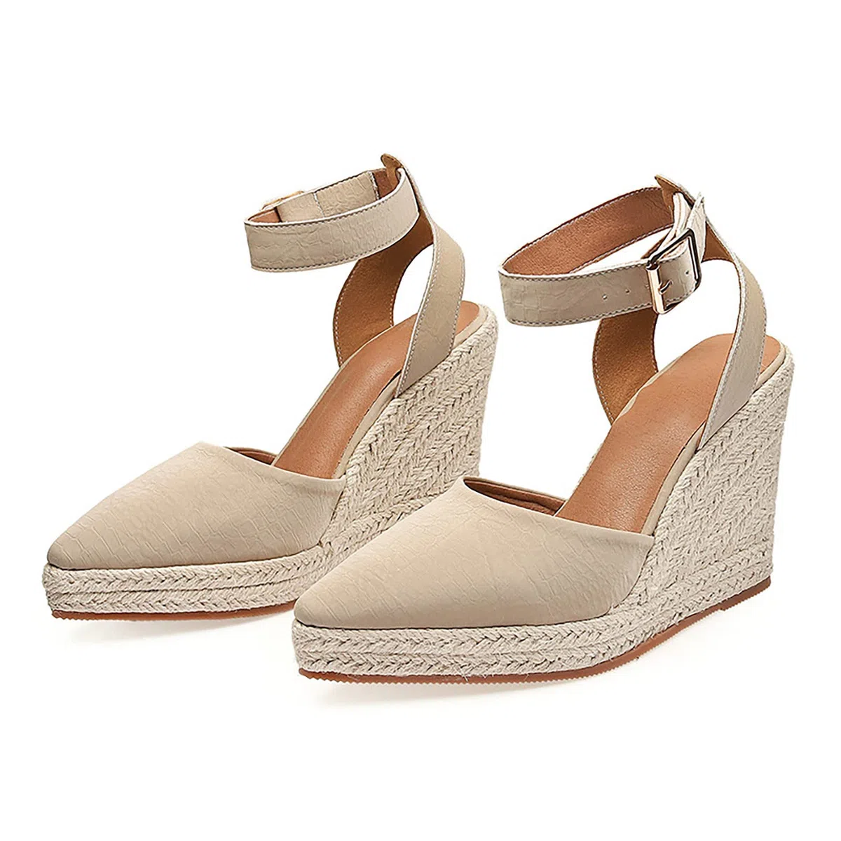Genérico Alpargatas Mujer Cuña Primavera Verano Anchas Mujer Cuña Plataforma Calzado Esparteñas Zapatos de Tacón Elegantes Vestir Sandals Alpargatas Valencianas Fiesta Verbenas