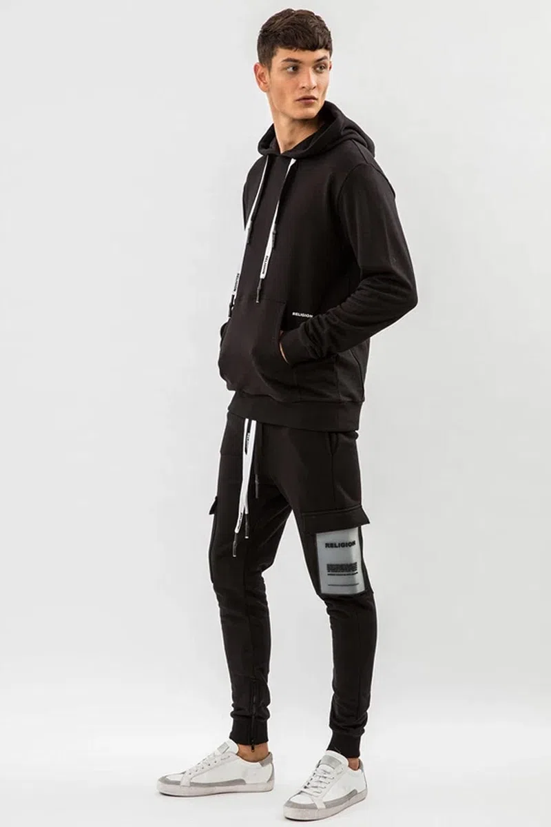 Religion Pantalones de chándal para hombre, color negro
