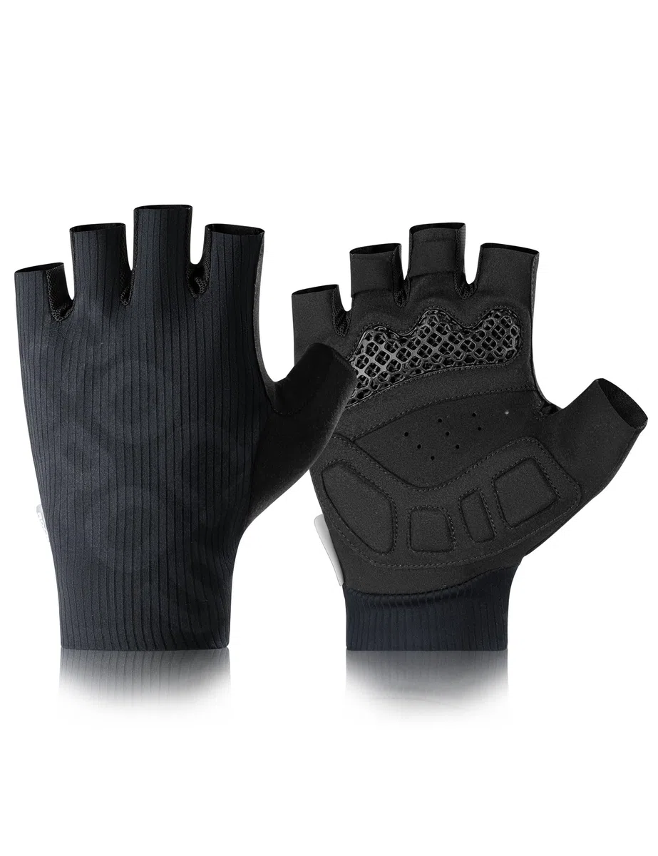 ROCKBROS Guantes de Ciclismo Medio Dedo para Hombres y Mujeres, Guantes Transpirable Antideslizante con Acolchado 3D Amortiguador y Elástico, para Correr Entrenar Carretera y MTB