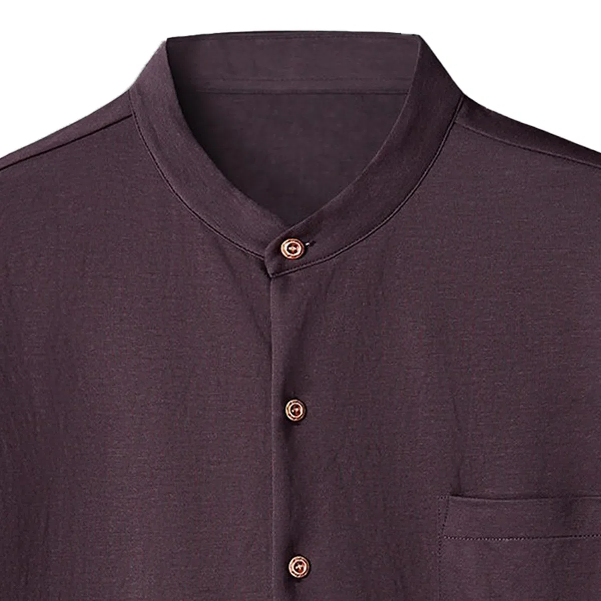 Camisa formal de manga corta con botones para hombre, para uso diario, casual, ajuste regular, texturizada, para verano, cuello alto, camiseta fina