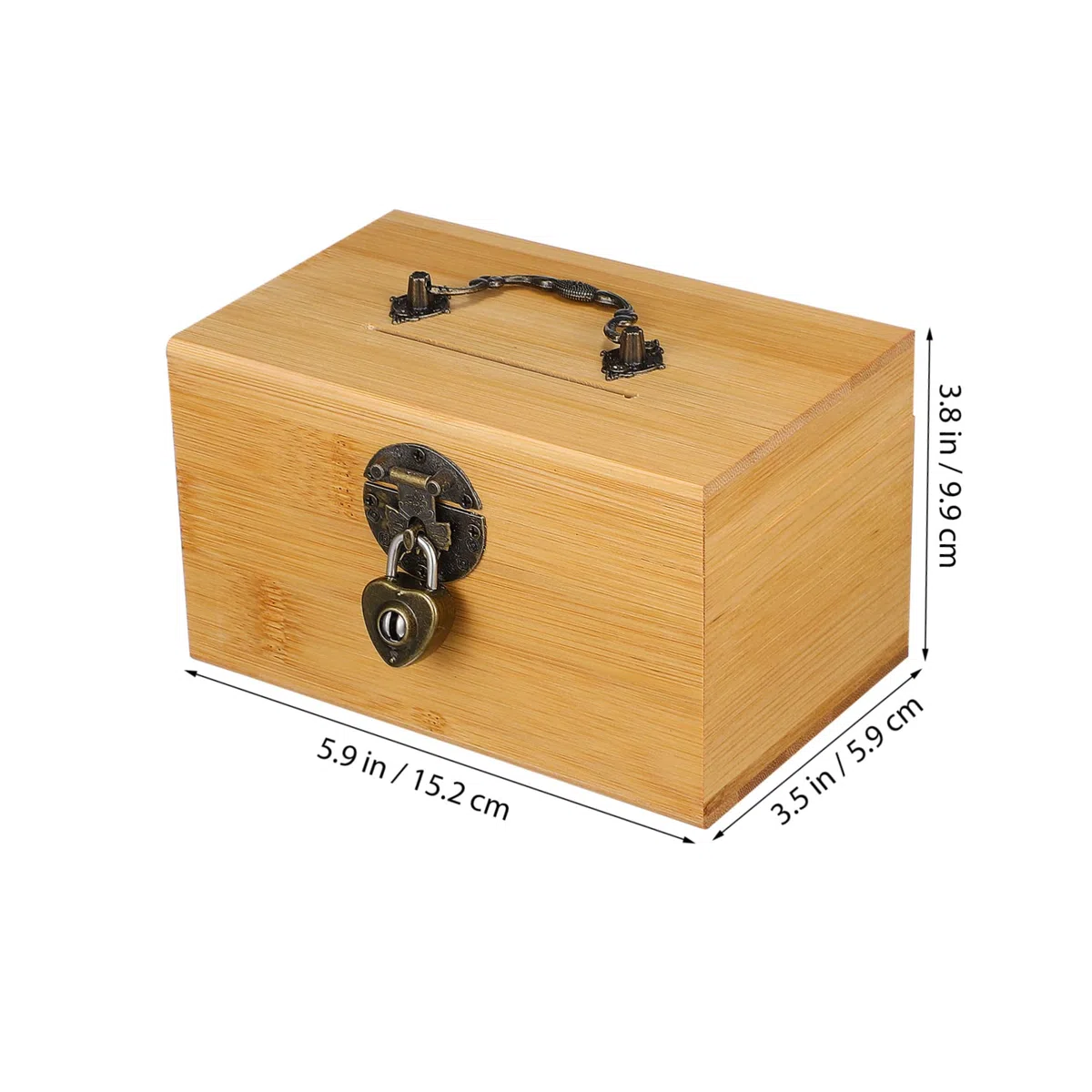 Beavorty Cofre del De Madera Candado Bloqueable Dinero De Los Piggy Bank Código Adulto Retro Ahorro Caja del Almacenamiento con Cerradura Pequeño Cofre del Bambú