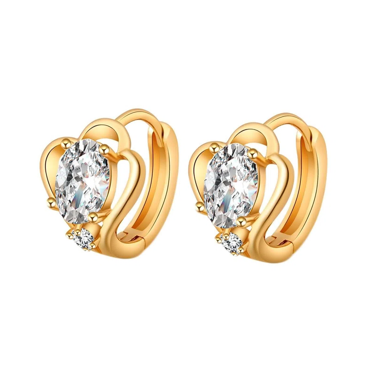 AMDXD Pendientes de aro de oro amarillo 375 de 9 quilates para mujer, joyas auténticas, pendientes de aro con moissanita, corte ovalado, oro de 9 quilates, pendientes de moissanita, pequeños