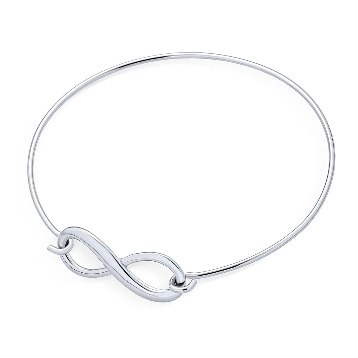 Bling Jewelry Delicado Minimalista Romántico Eterno Nudo De Amor Figura Ocho Infinito Pulsera Brazalete Para Mujer Adolescente Novia .925 Plata Esterlina