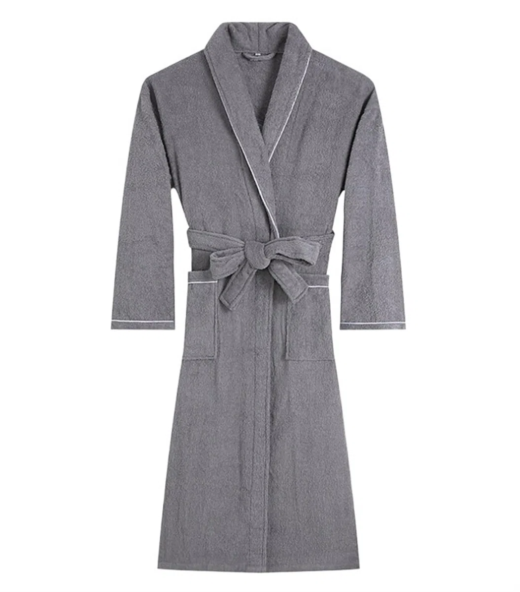 Bata de Casa Camisones Unisex Albornoz Casual Color Sólido Suave Camisón Absorbente Pijamas Bathrobe