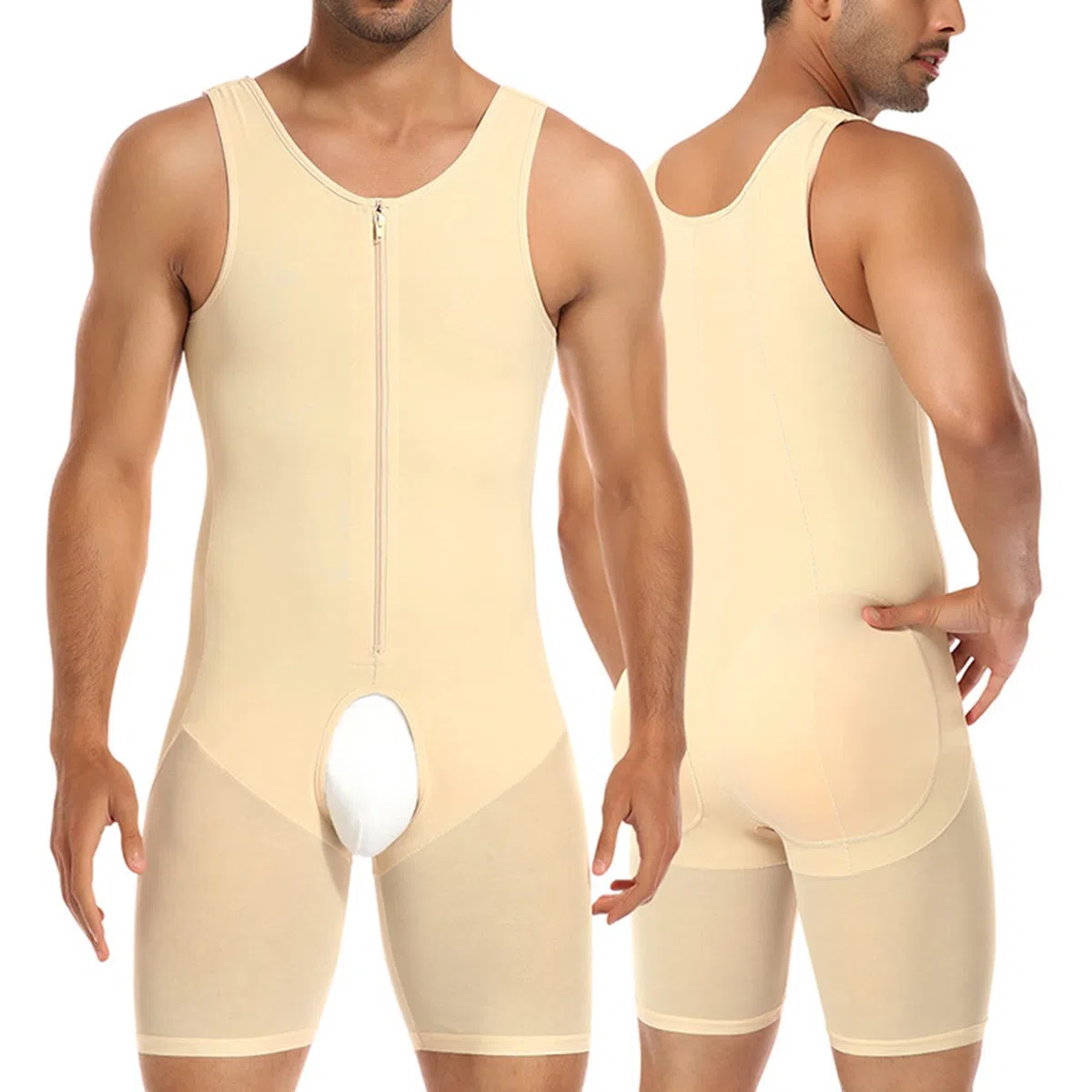 NLAVW Cuerpo de Hombre Shorts Shorts 4XL-6XL, Trainer de Cintura Body Pérdida de Peso Pérdida de Peso Control de la Barriga Completa Cuerpo Shaper,Flesh,L