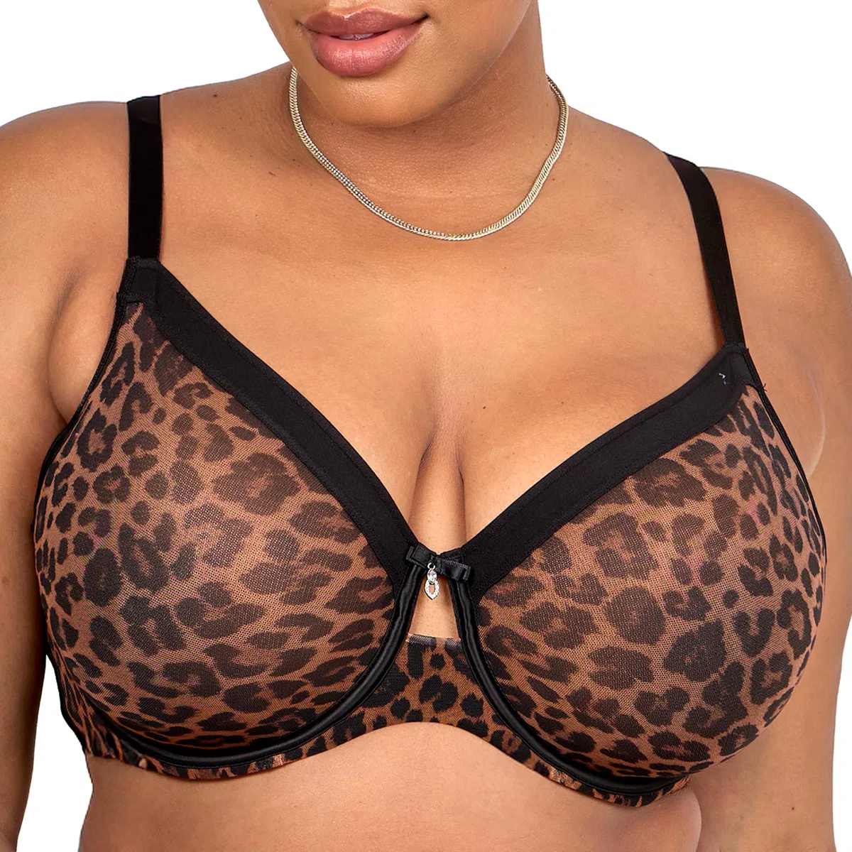 Curvy Couture Sheer Mesh Full-Coverage Unlined Underwire Bra Sujetador de Cobertura Completa Mujer