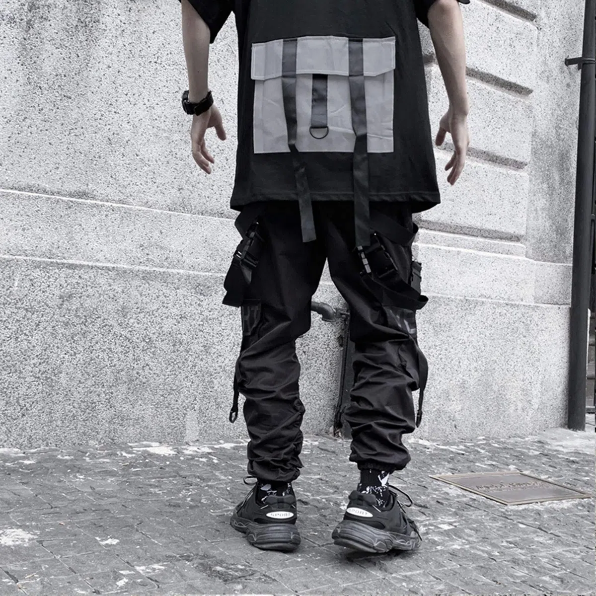 XYXIONGMAO Techwear Cyberpunk - Pantalones de hip hop para hombre, ropa de calle, gótico, pantalones cargo tácticos para hombre