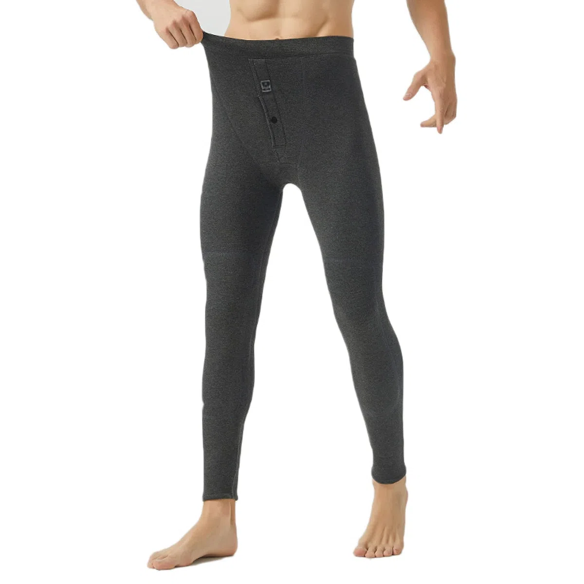 Calzoncillos Largos de Forro Polar térmico de Cintura Alta para Hombre, Pantalones de chándal Pesados ​​con Forro cálido para Invierno, Pantalones de chándal con Capa Base elástica