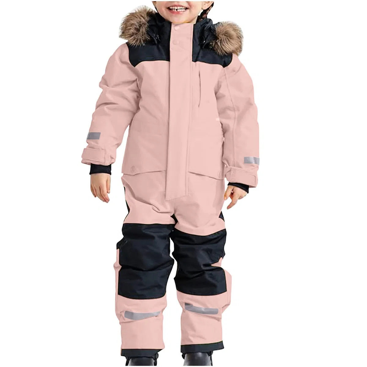 Traje de nieve para niños, traje de esquí para niños, mono térmico de esquí, mono de nieve cálido para invierno, traje de invierno a prueba de viento con capucha extraíble, traje para barro, traje