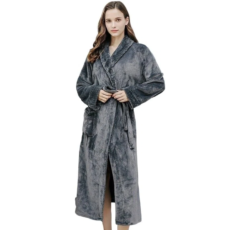 Albornoz Mujer Albornoces de baño for parejas, largos y gruesos, cálidos, otoño e invierno, pijamas for hombres mujeres, bata ducha, toallas for adultos Albornoz Hombre