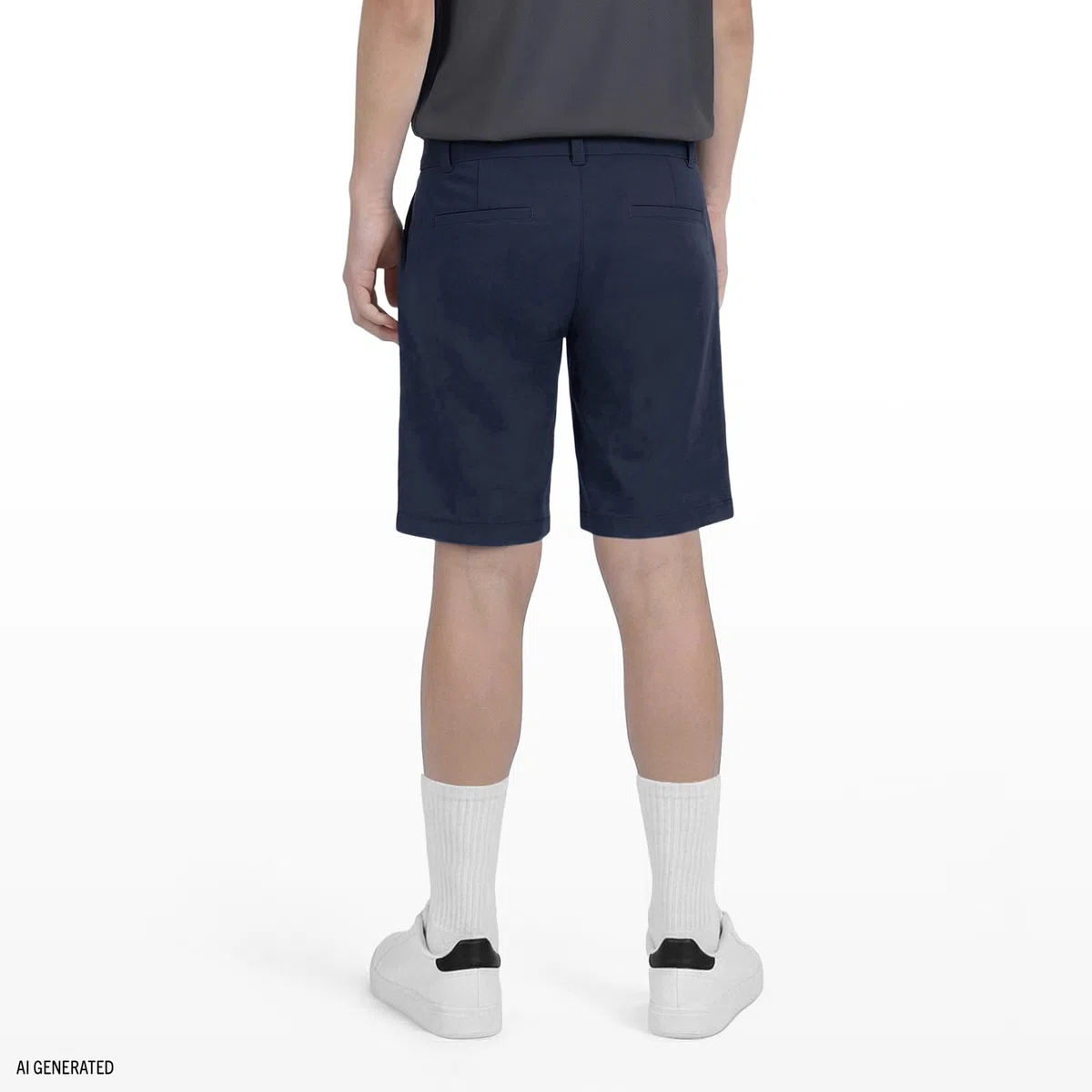 IZOD Boys' School Uniform Flat Front Stretch Performance Short, Navy, 10